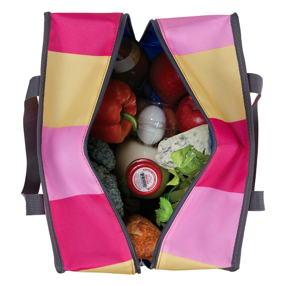 freezable-grocery-tote-i8 Freezable-Grocery-Tote-PinkStripes-Top-Down-Food-Combo-Filled_LORES.jpg